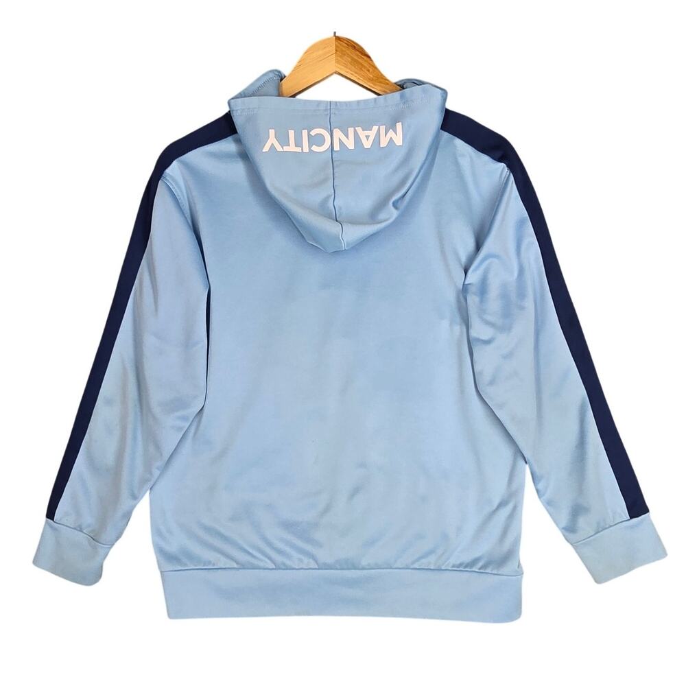 MANCHESTER CITY F.C. OFFICIAL HOODIE – YOUTH XL – LIGHT BLUE – CREST + MANCITY - Picture 2 of 10